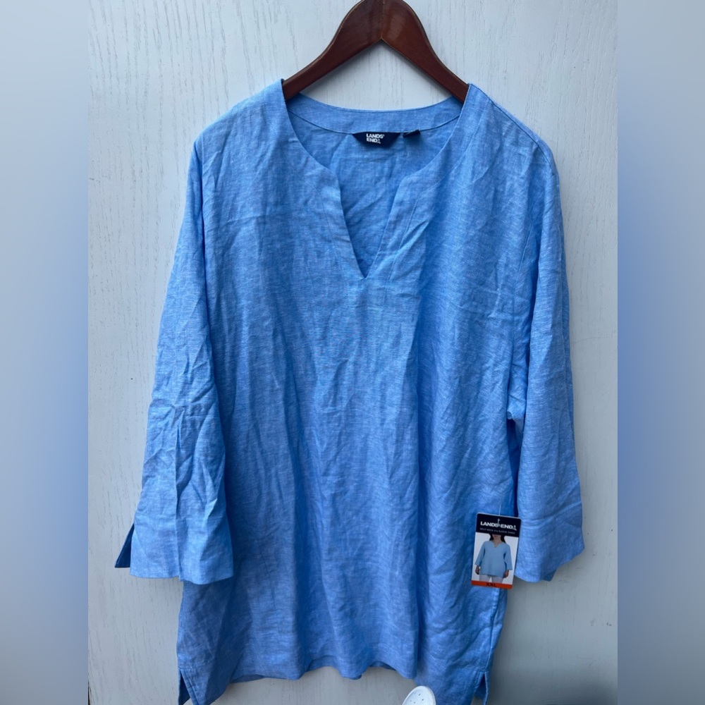 Lands' End Sky Blue V-Neck Tunic
